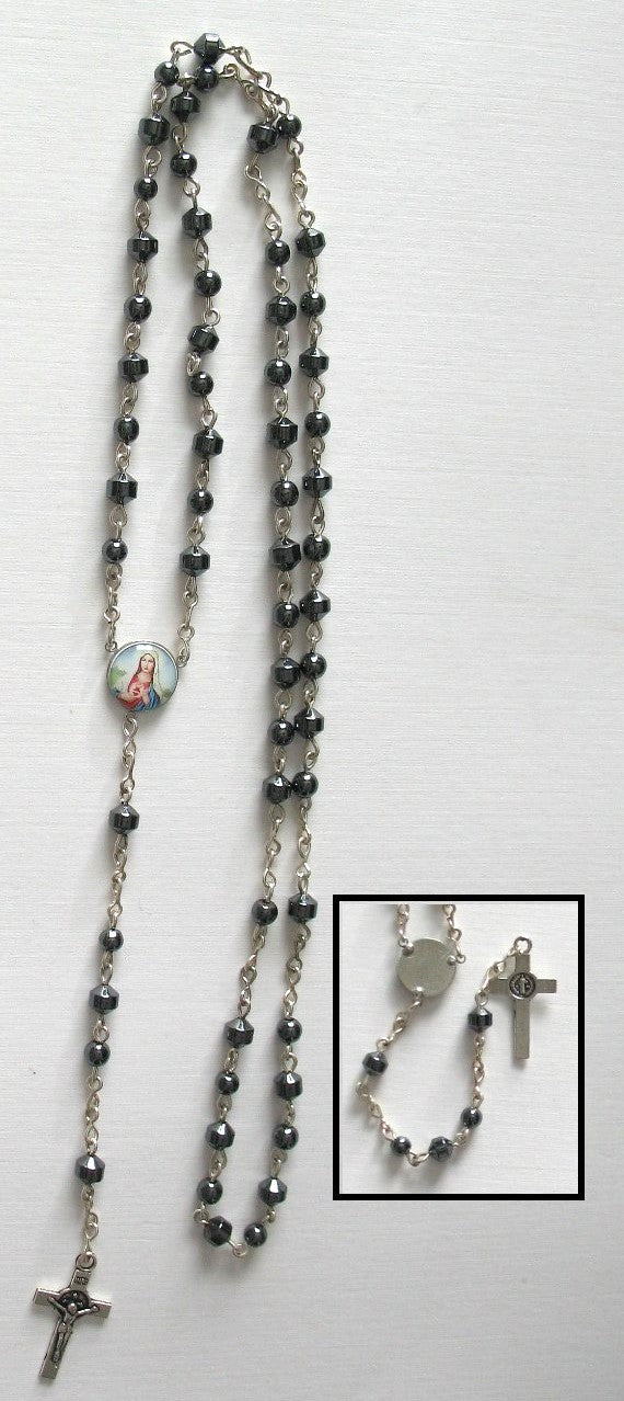 Rosary - Chain with Hematite Beads
