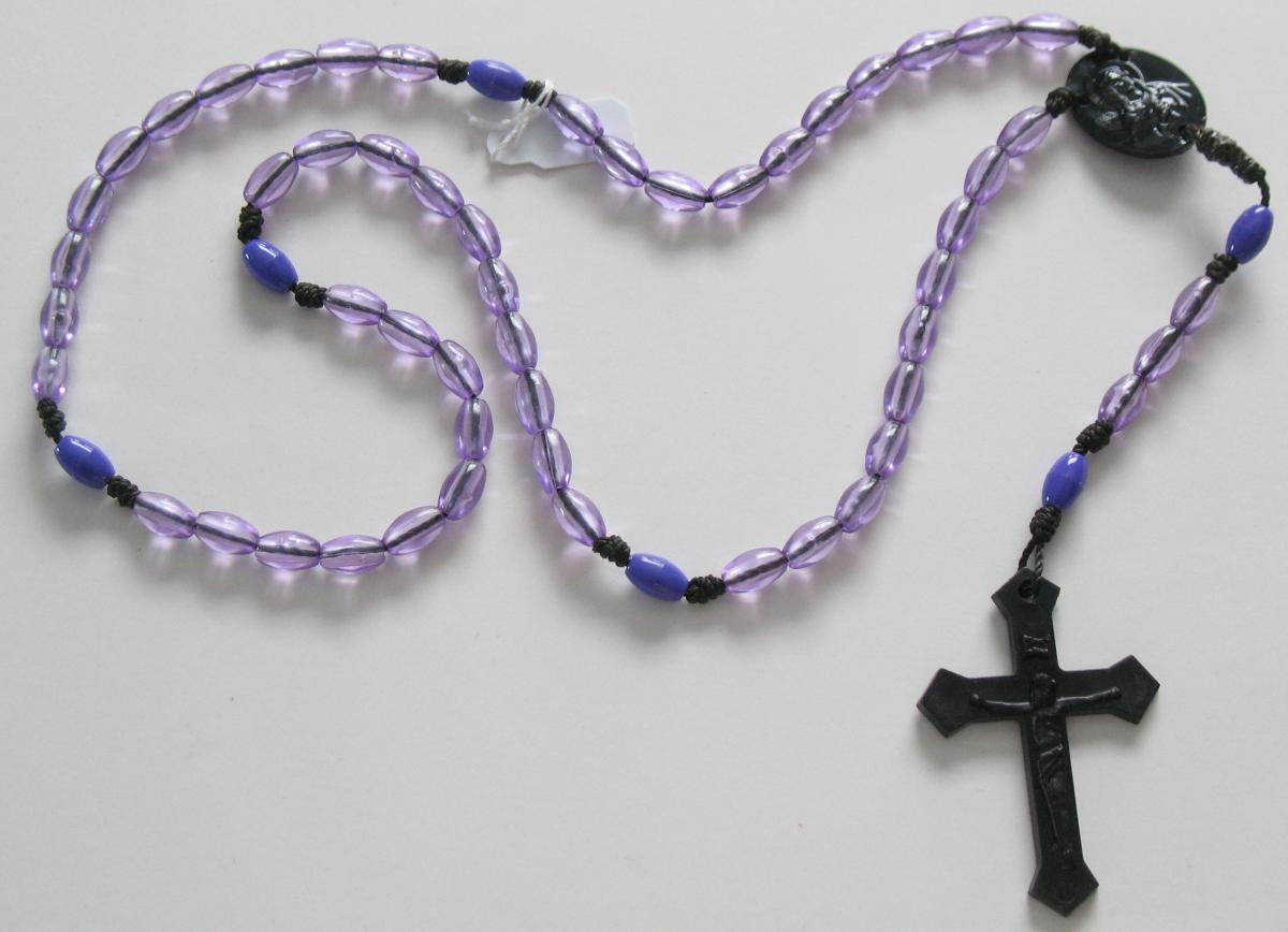 Rosary - Cord Black with Plastic Beads