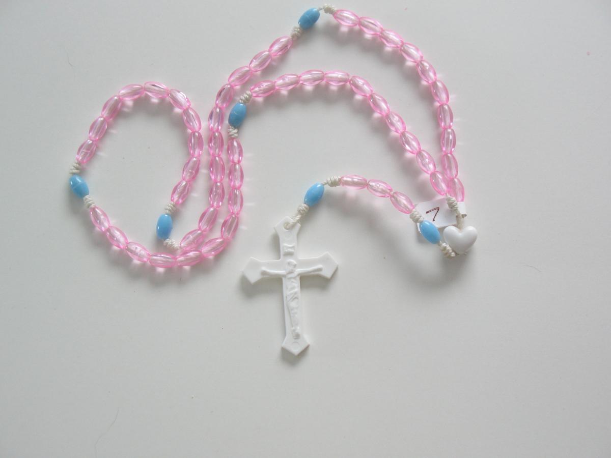 Rosary - Cord White with Plastic Beads