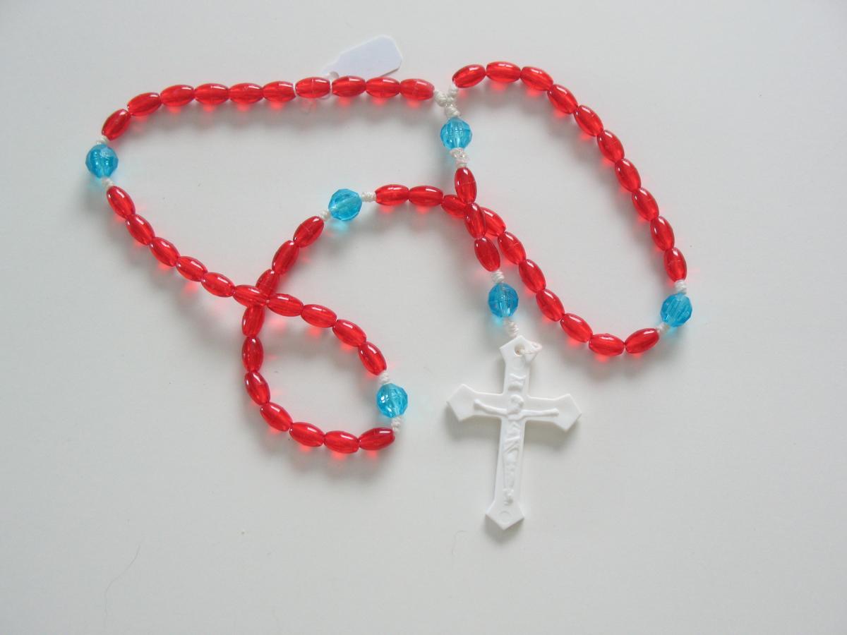 Rosary - Cord White with Plastic Beads