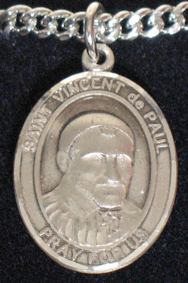 St. Vincent de Paul - Sterling Silver Medal with Chain