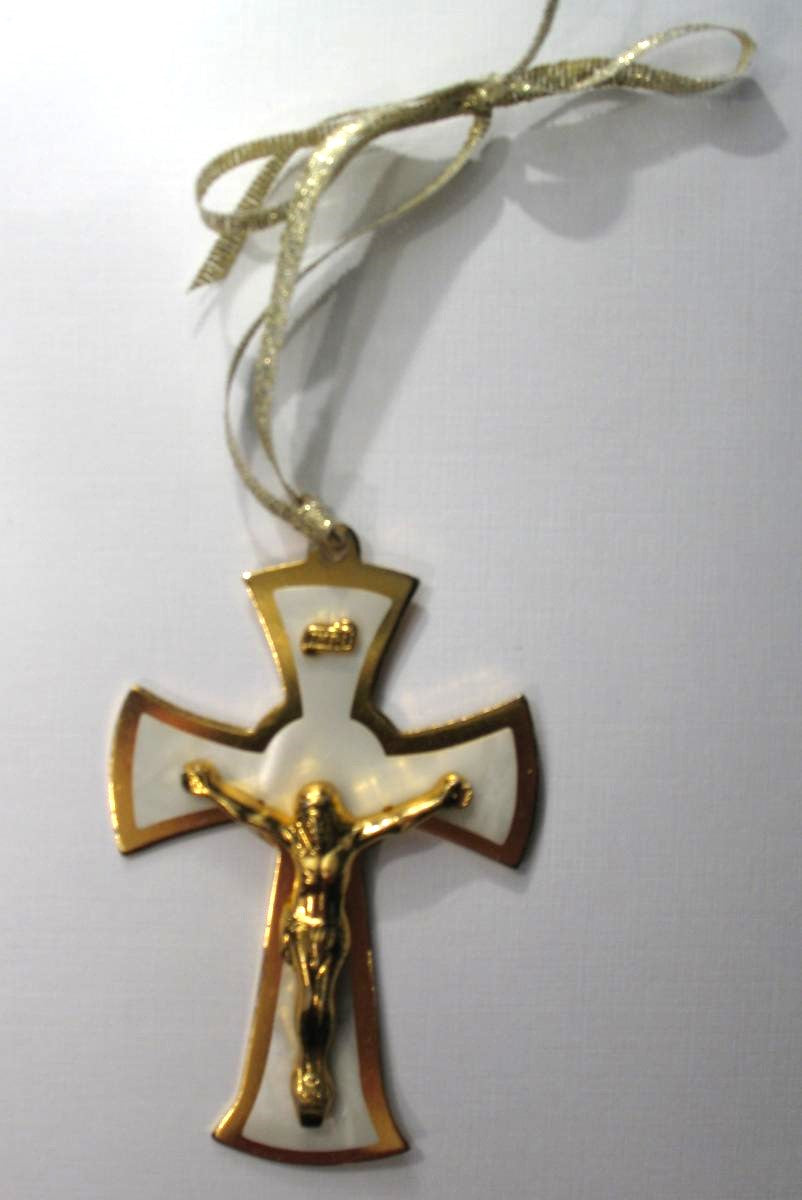 Crucifix on Ribbon - Blue or White