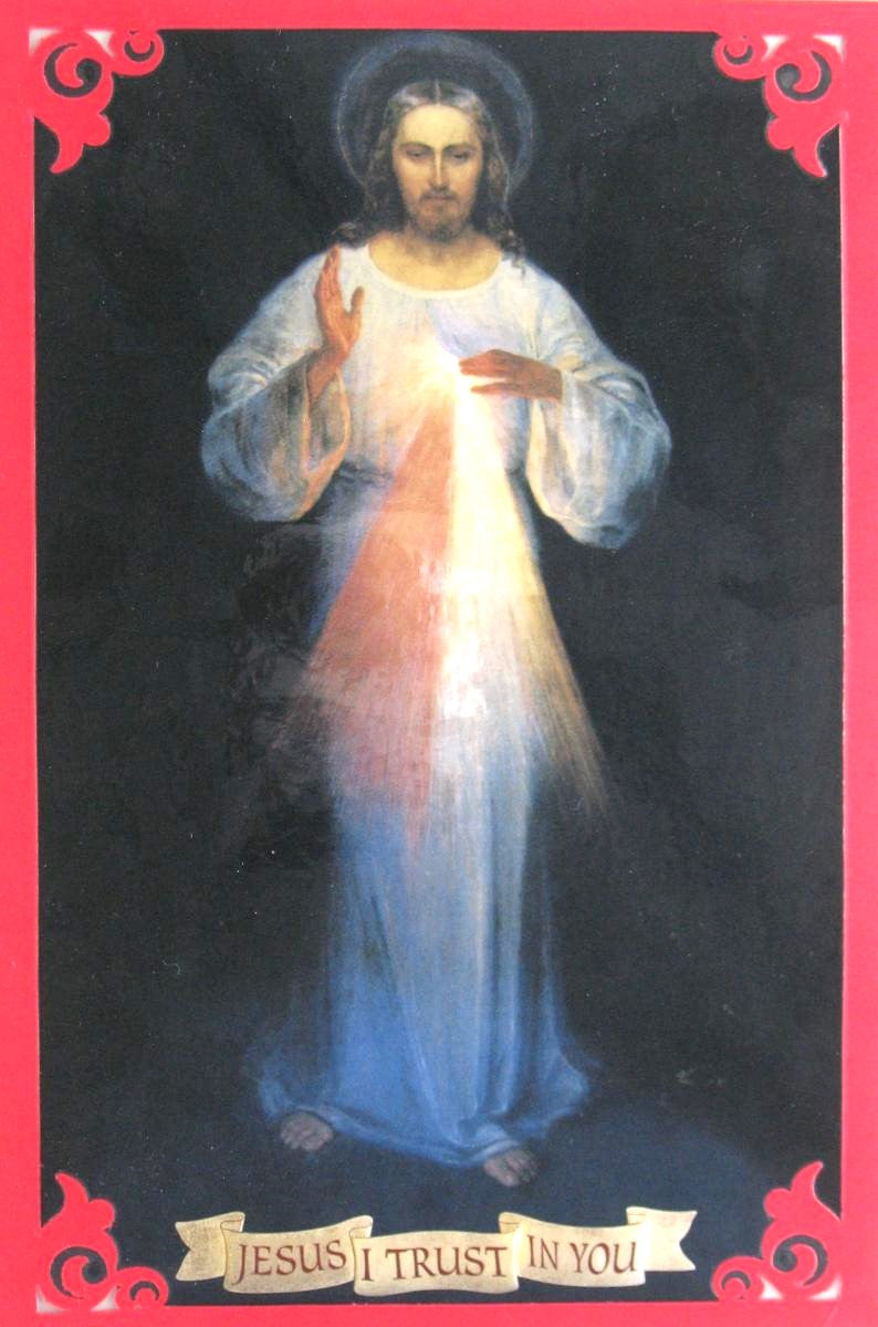 Divine Mercy Image - Laminated - Magnet Back