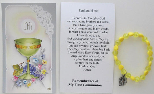 First Communion Remembrance Stretch Bracelet