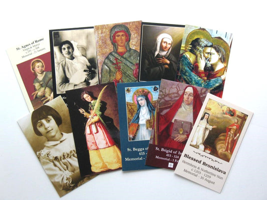 Coated Cardstock - Female Saints / Holy Women (A,B) - Bulk Pricing Available!