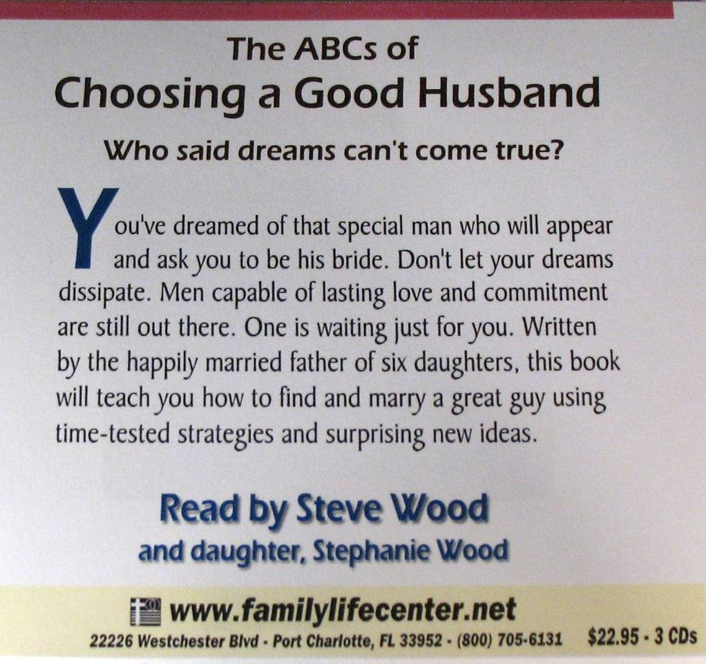 The ABCs of Choosing a Good Husband - Book on CD - Stephen Wood