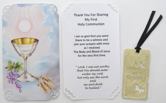 Thank You for Sharing My Communion Day Gift - A Friend in Christ  Bookmark - Party Favor