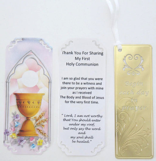 Thank You for Sharing My Communion Day Gift - Begin each day in prayer Bookmark - Party Favor