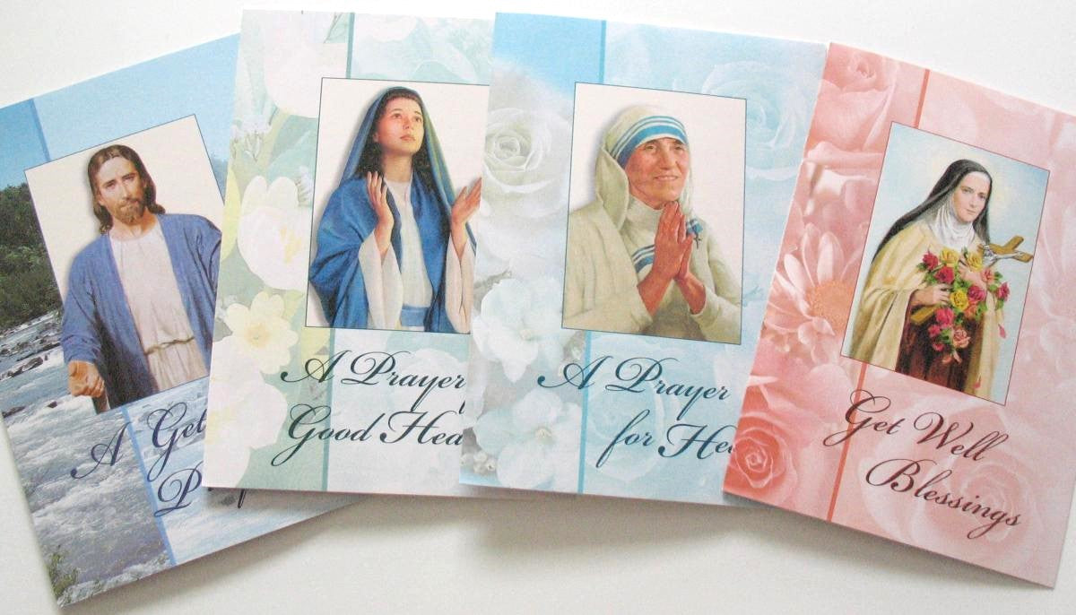 Blessed Be God - Box of 12 Greeting Card -Get Well - with Scripture - 4 Designs