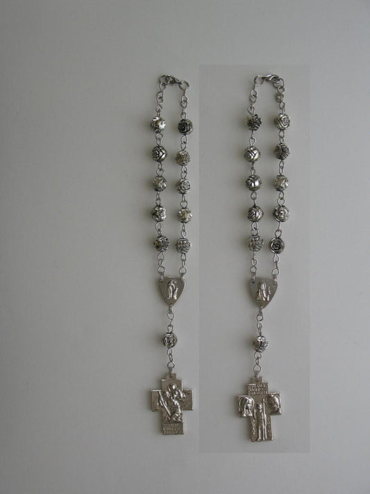 Car Rosary with St. Christopher / Holy Family Cross