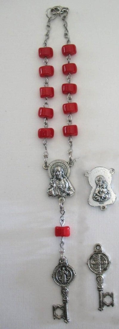 Car Rosary with St. Benedict Key Medal