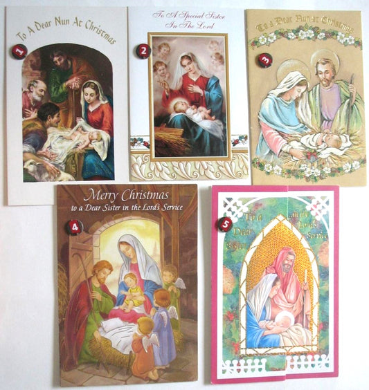 Christmas Greeting Cards - To Nun / Sister in the Lord's Service