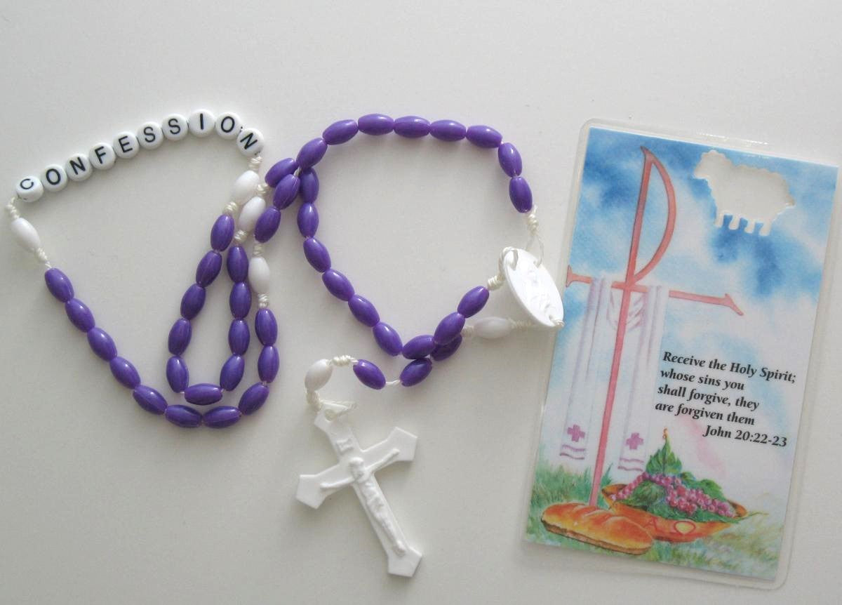 Rosary - Cord with Confession Plastic Beads