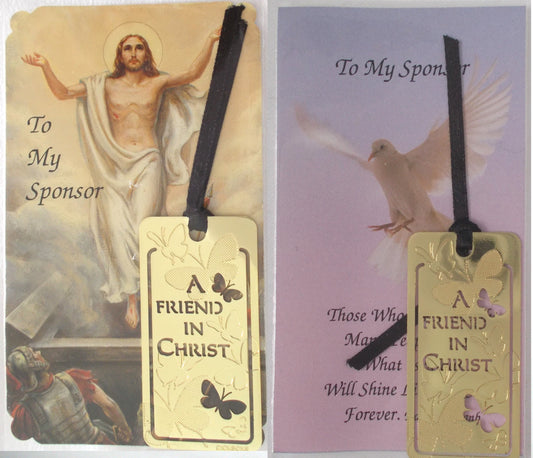 Thank You To My Confirmation Sponsor - A Friend in Christ Bookmark