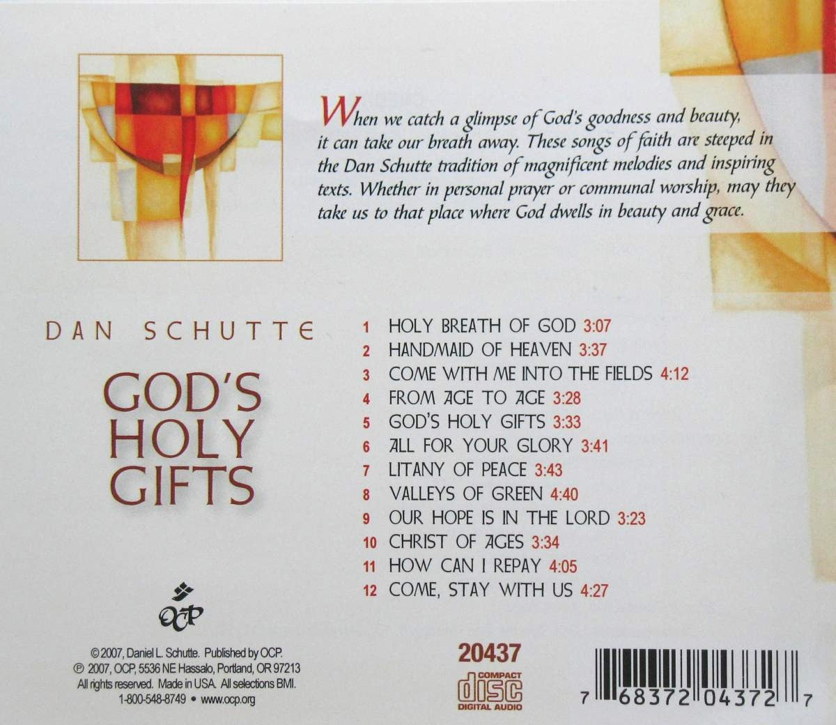 Dan Schutte - God's Holy Gifts - Music CD - Demo - Used