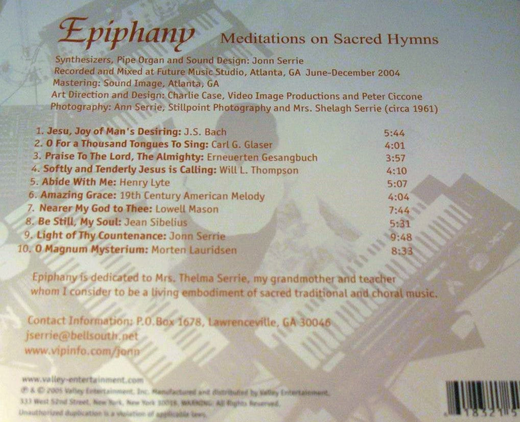 Jonn Serrie - Epiphany : Meditations on Sacred Hymns - Instrumental Music CD