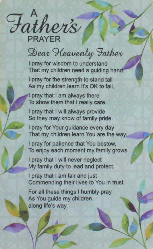 A Father's Prayer Plastic Prayercard