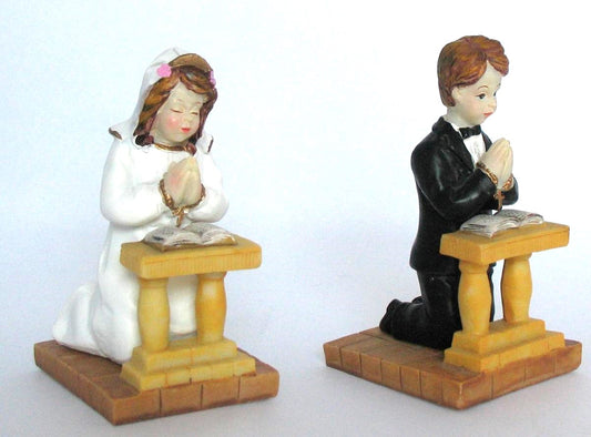 First Communion Child Kneeling Figurine
