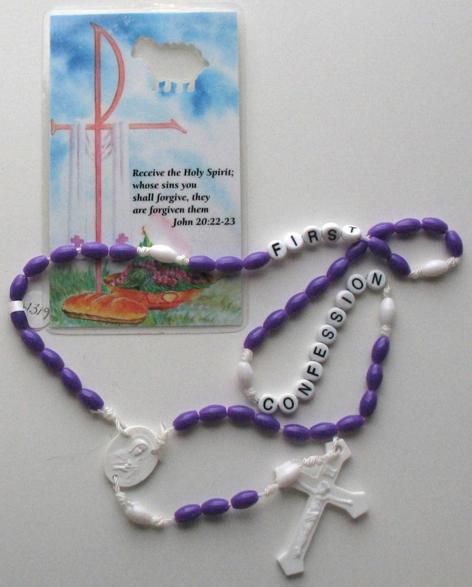 Rosary - Cord with Confession Plastic Beads