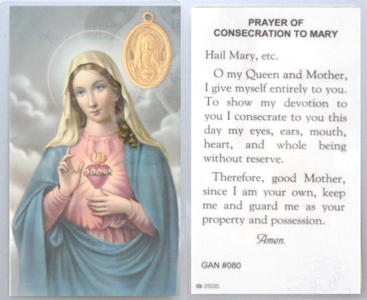 Laminated with Medal - Consecration to Mary