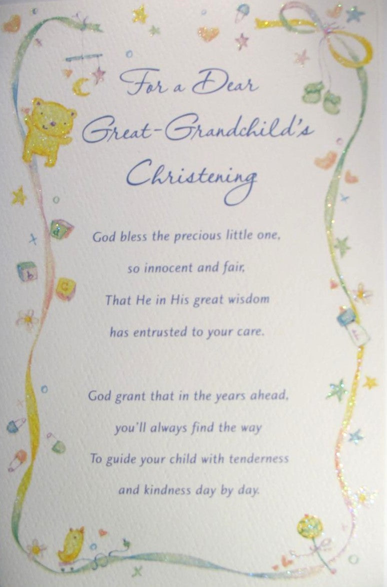 Great-Grandchild's Christening Greeting Card