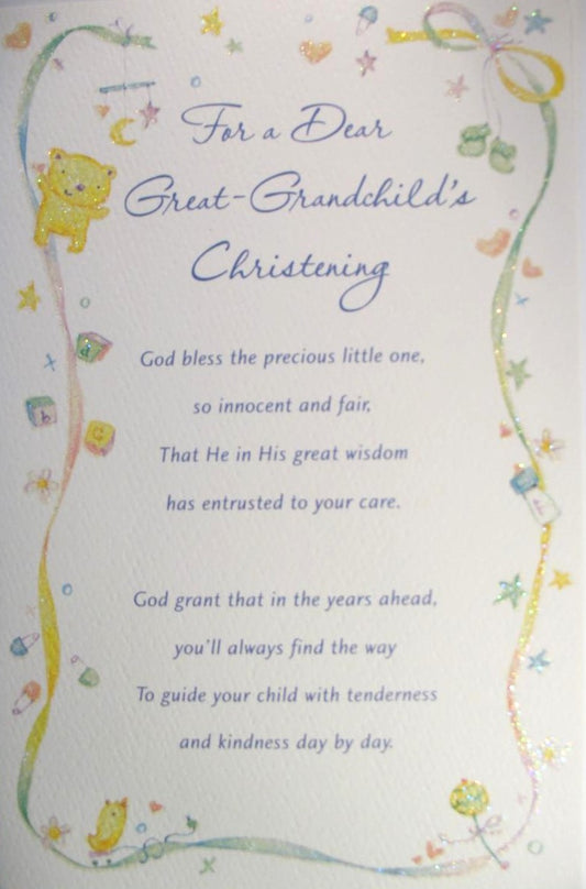 Great-Grandchild's Christening Greeting Card