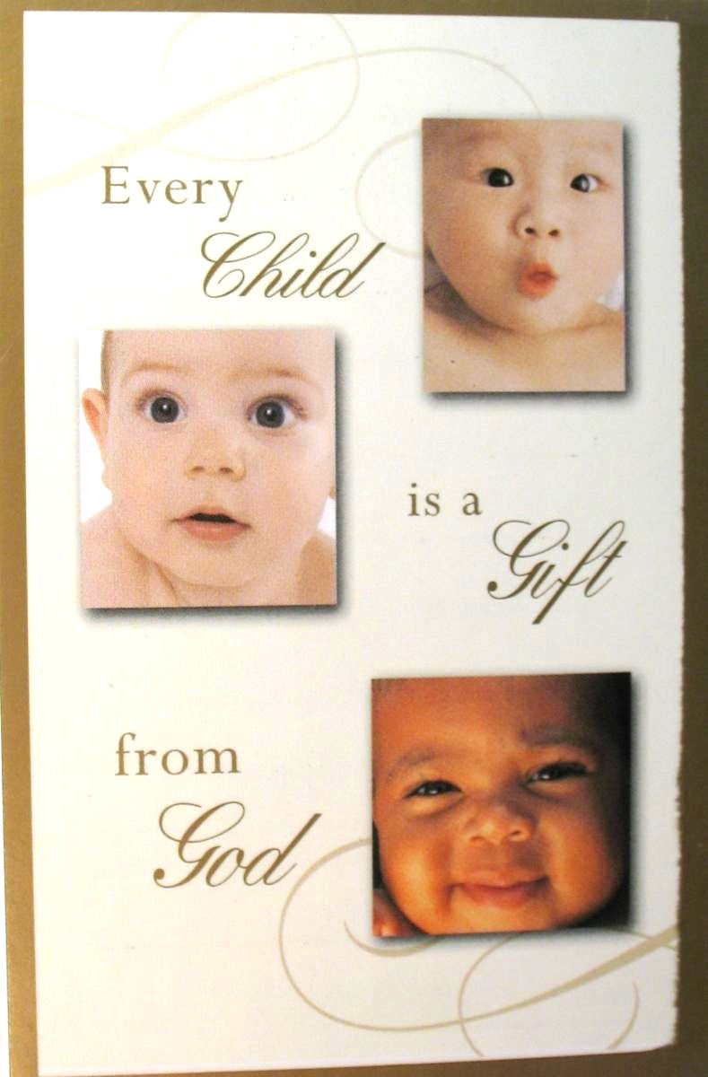 Every Child is a Gift from God - Baby's Christening Remembrance Card