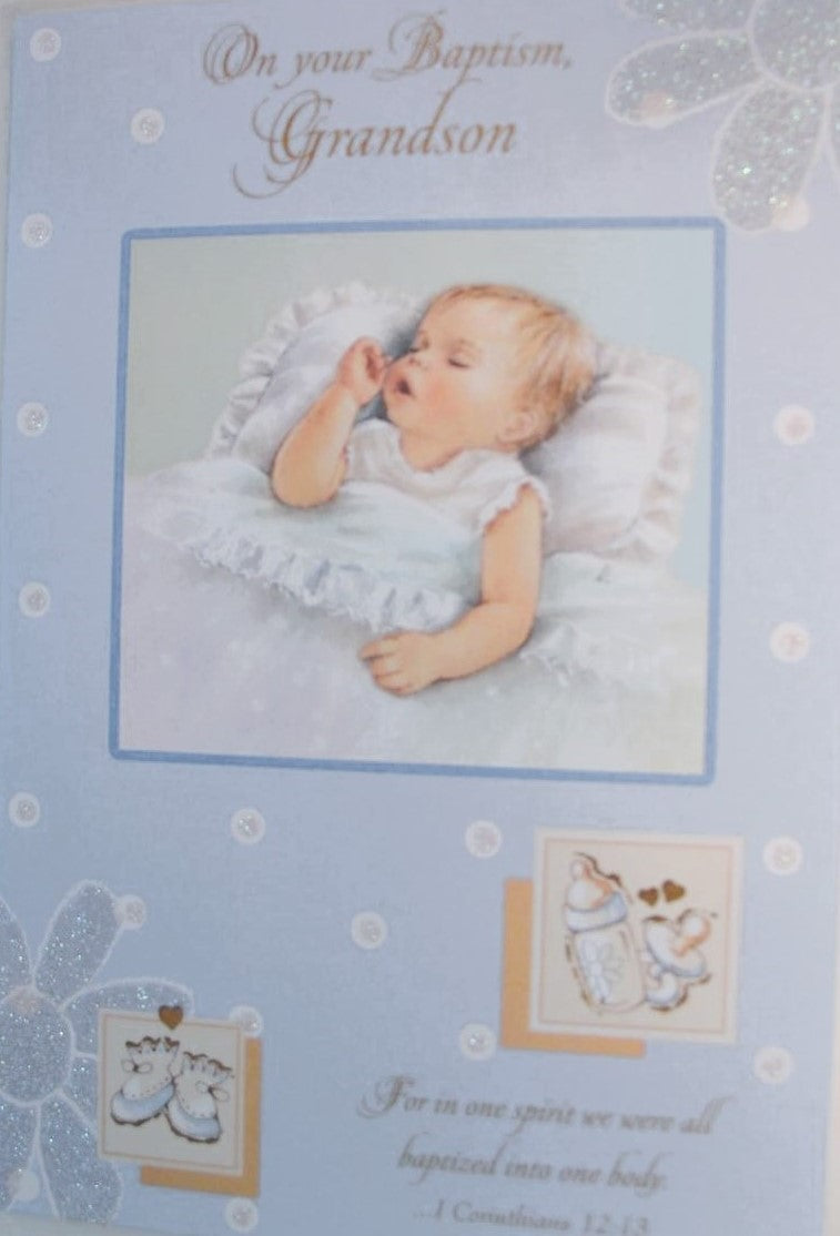 Grandson Baptism Greeting Card