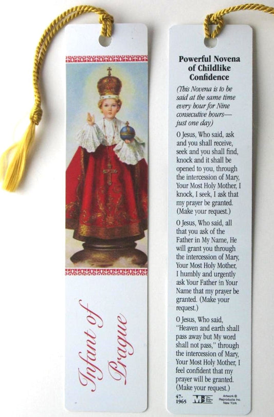 Plastic Bookmark with Tassel - Infant of Prague - Bulk Pricing Available!