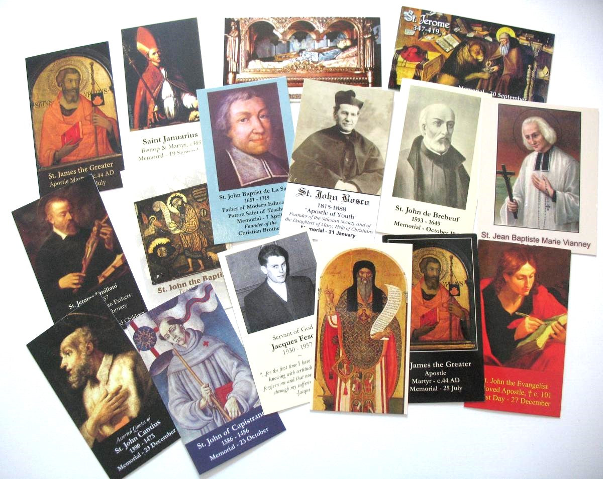 Coated Cardstock - Male Saints / Holy Men (J part 1) - Bulk Pricing Available!