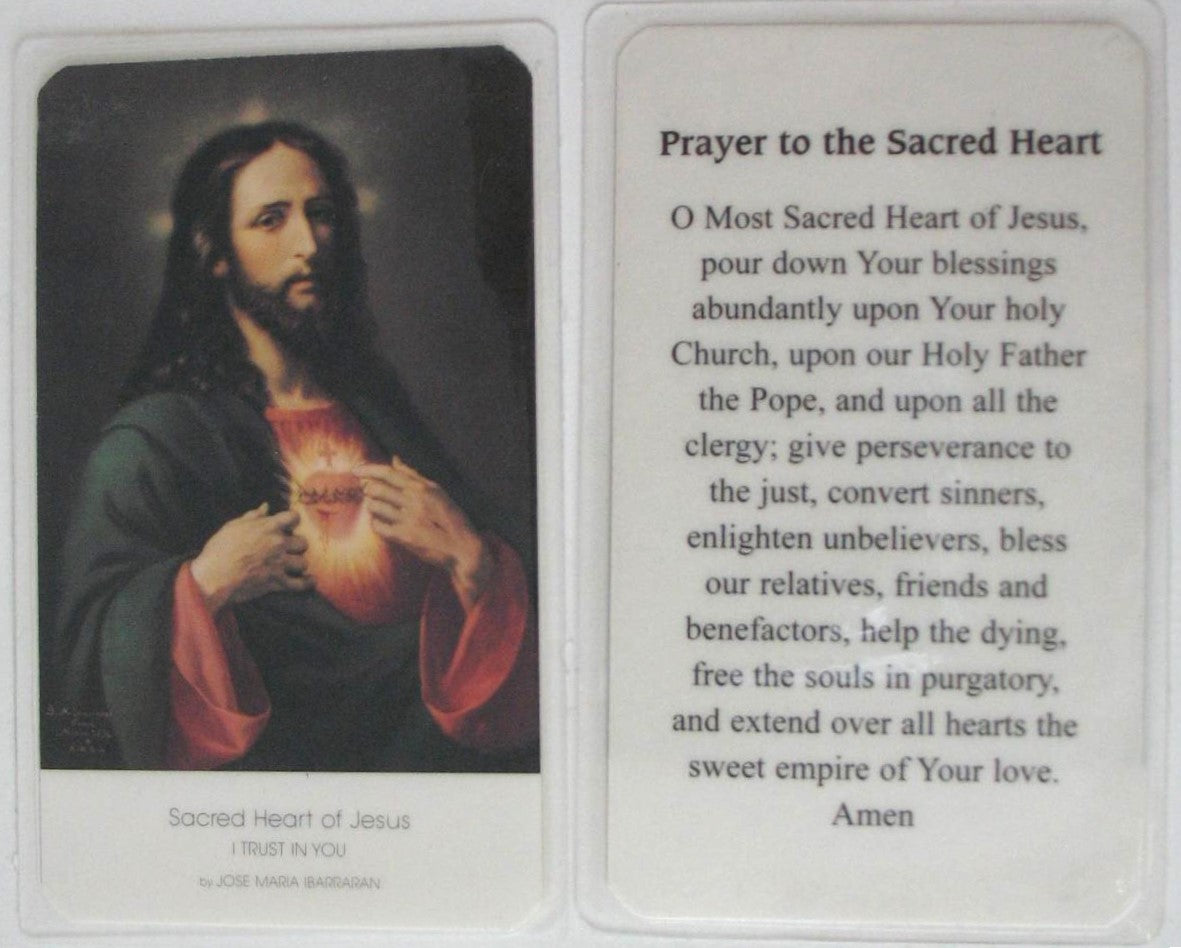 Laminated - Sacred Heart of Jesus - Prayer to