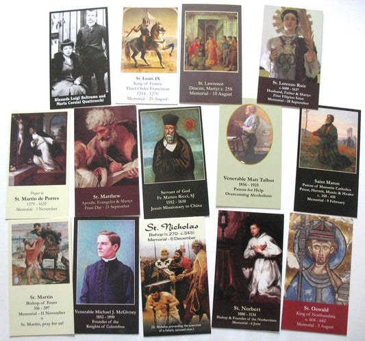 Coated Cardstock - Male Saints / Holy Men (K-O) - Bulk Pricing Available!