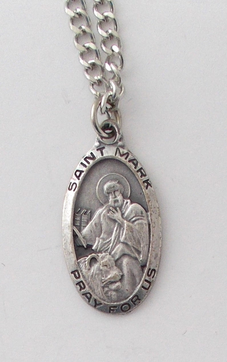 Pewter Medal with Chain & Prayercard - St. Mark