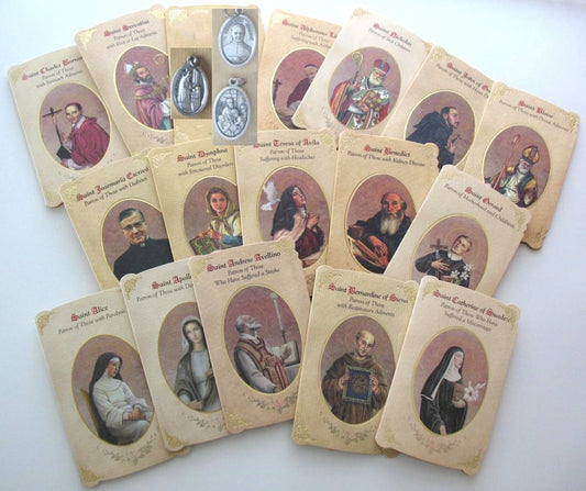 Cardstock with Medal - Healing Patron Saints