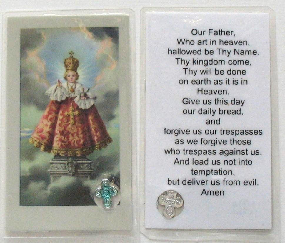 Our Father Mini Laminated Prayercard with Four-Way Cross