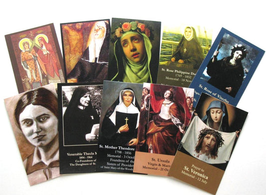 Coated Cardstock - Female Saints / Holy Women (N-Z) - Bulk Pricing Available!