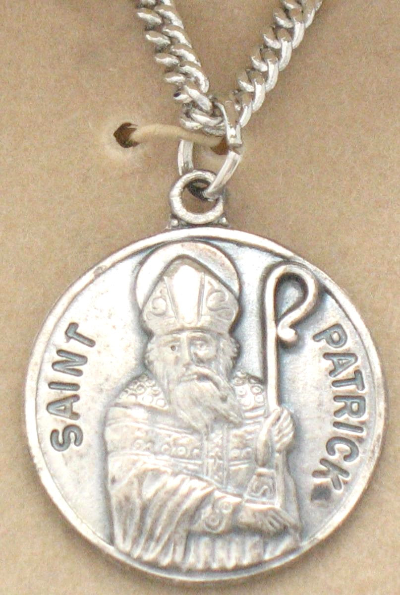 St. Patrick Pewter Medal with Chain