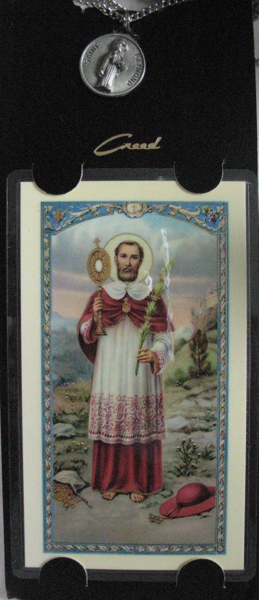 Pewter Medal with Chain & Prayercard - St. Raymond