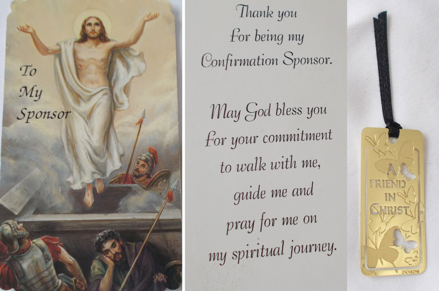 Thank You To My Confirmation Sponsor - A Friend in Christ Bookmark