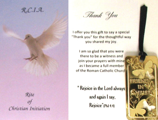 RCIA - Thank You for Attending - A Friend in Christ Bookmark