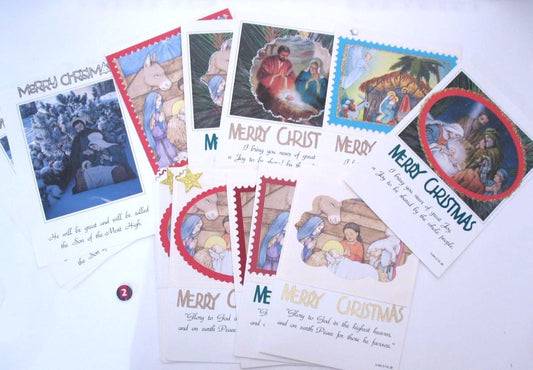 Christmas Greeting Cards- Scriptural Nativity - 2 &3 Verses - Variety Packs of 15