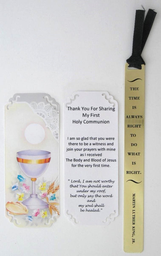 Thank You for Sharing My Communion Day Gift - The Time is Always Bookmark - Party Favor