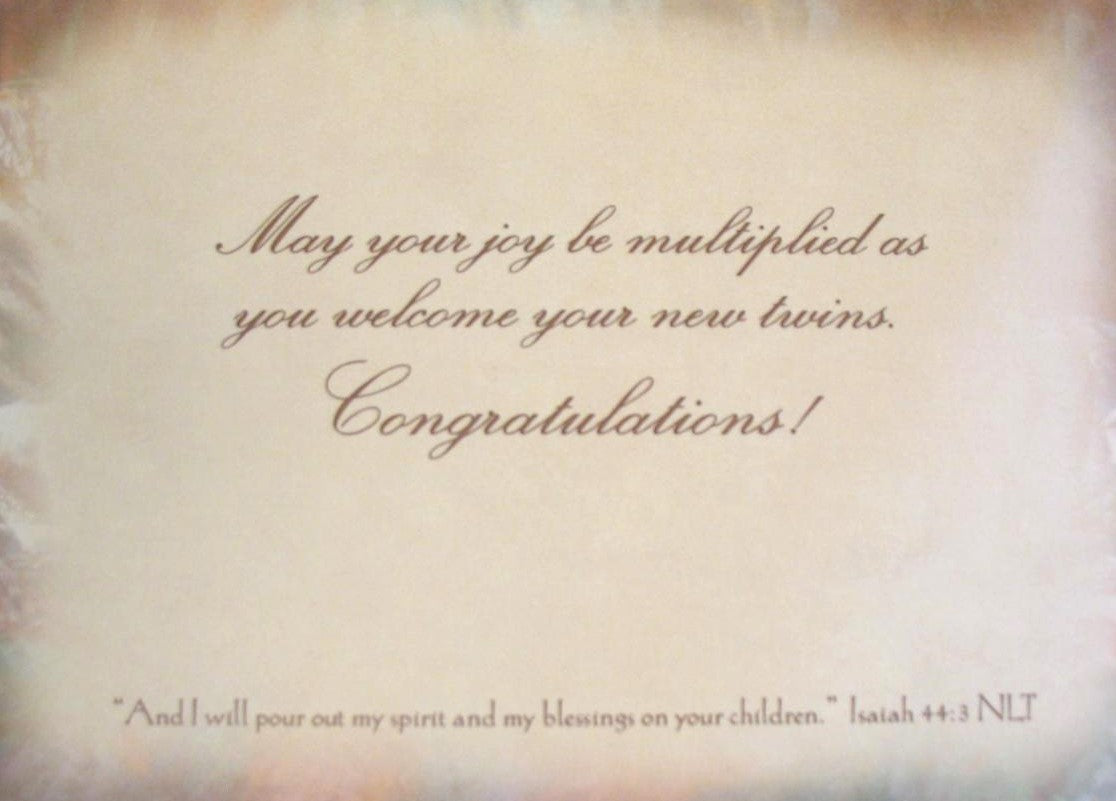 Twins Congratulations Greeting Card by Legacy with Deluxe Envelope