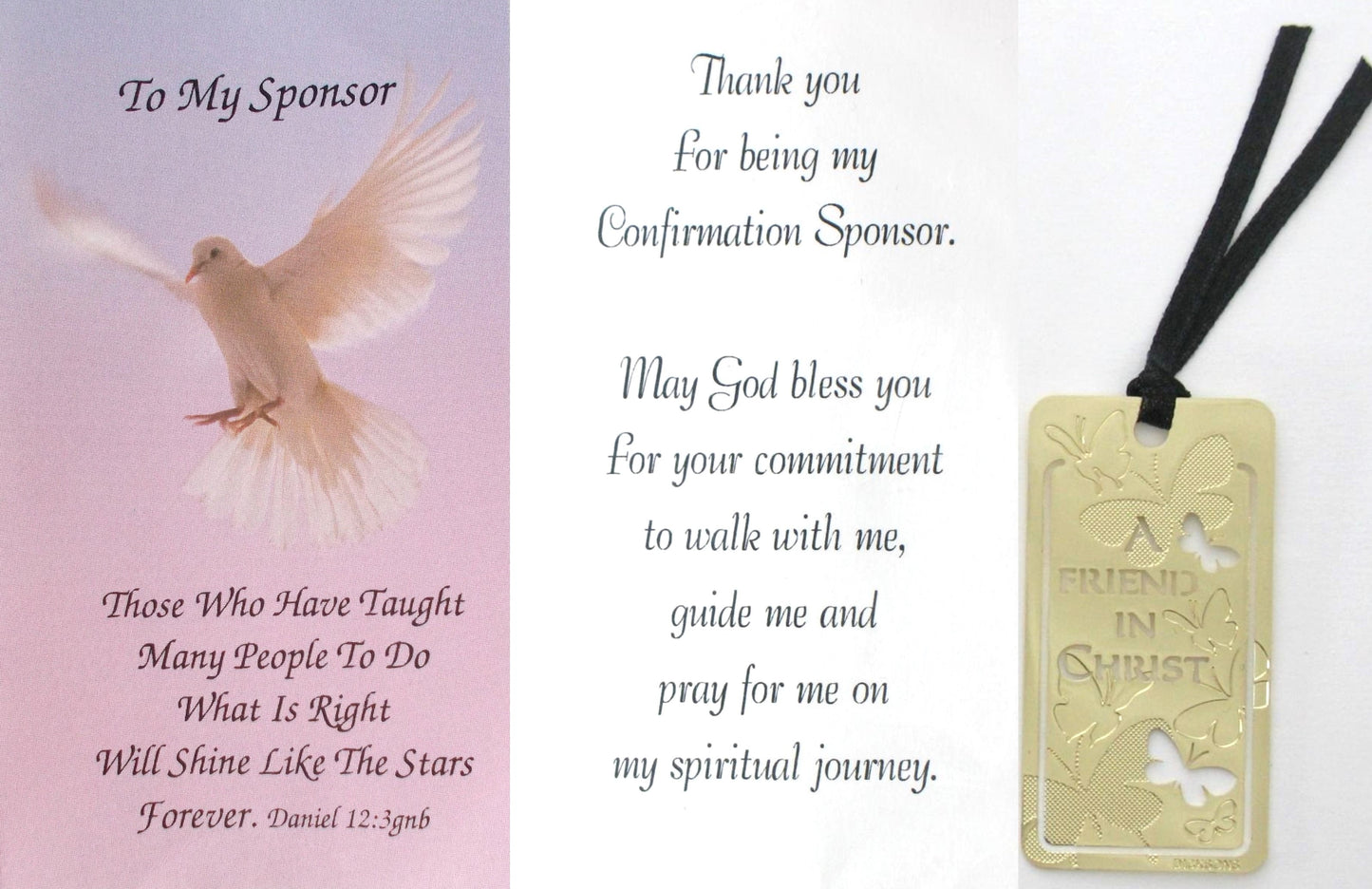 Thank You To My Confirmation Sponsor - A Friend in Christ Bookmark